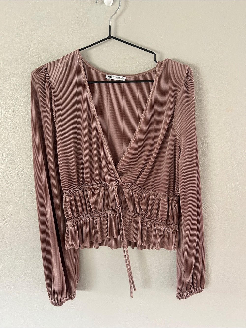 Zara balloon sleeve blouse long sleeve